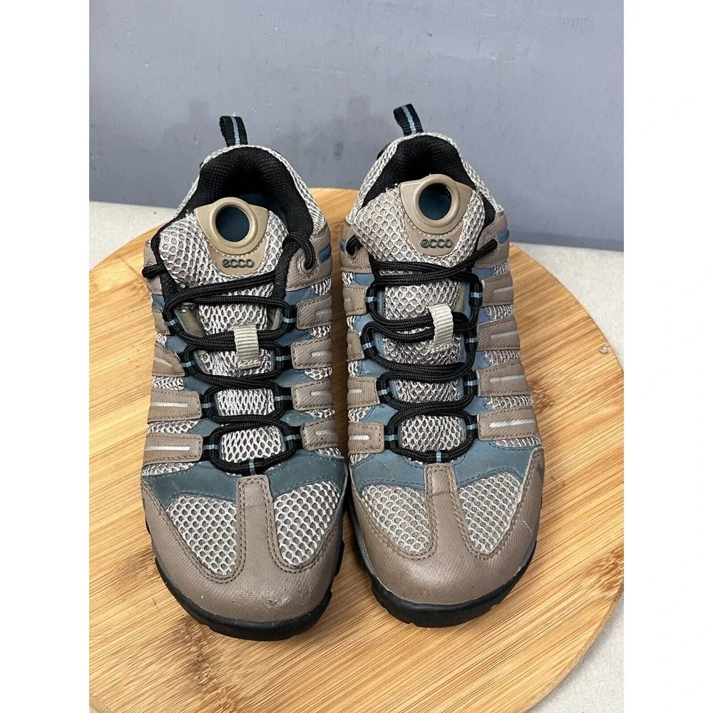 ECCO‎ Hiking Shoes Women 37 6-6.5 Brown Blue Gore-Tex Trail Low Top Sneakers
